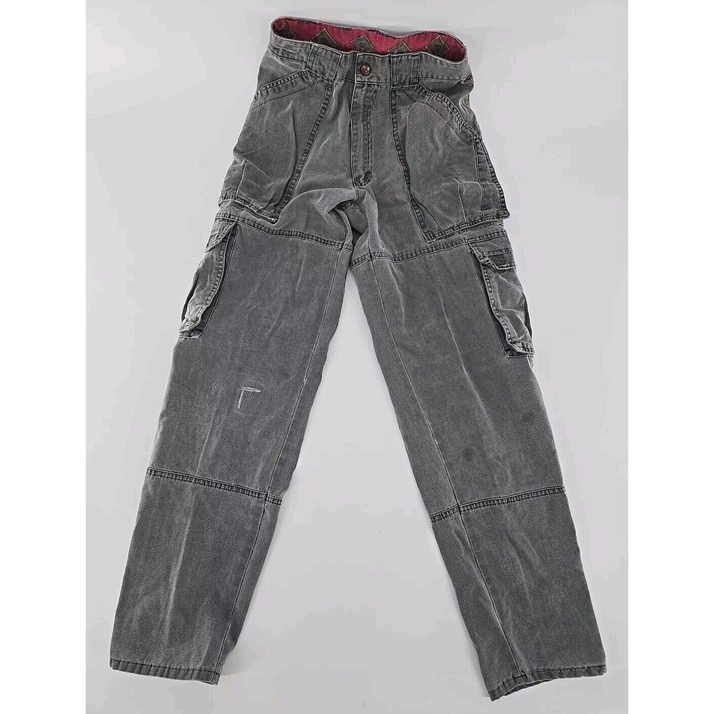 VTG 80-90s Bugle Boys RN 54054 Dark‎ Grey Pocketed Men's 26L x 29 Button Fly